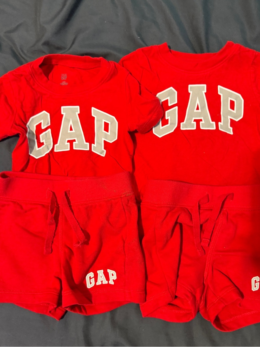 GAP Red Kids Matching Short Sleeve Tee & Shorts Set